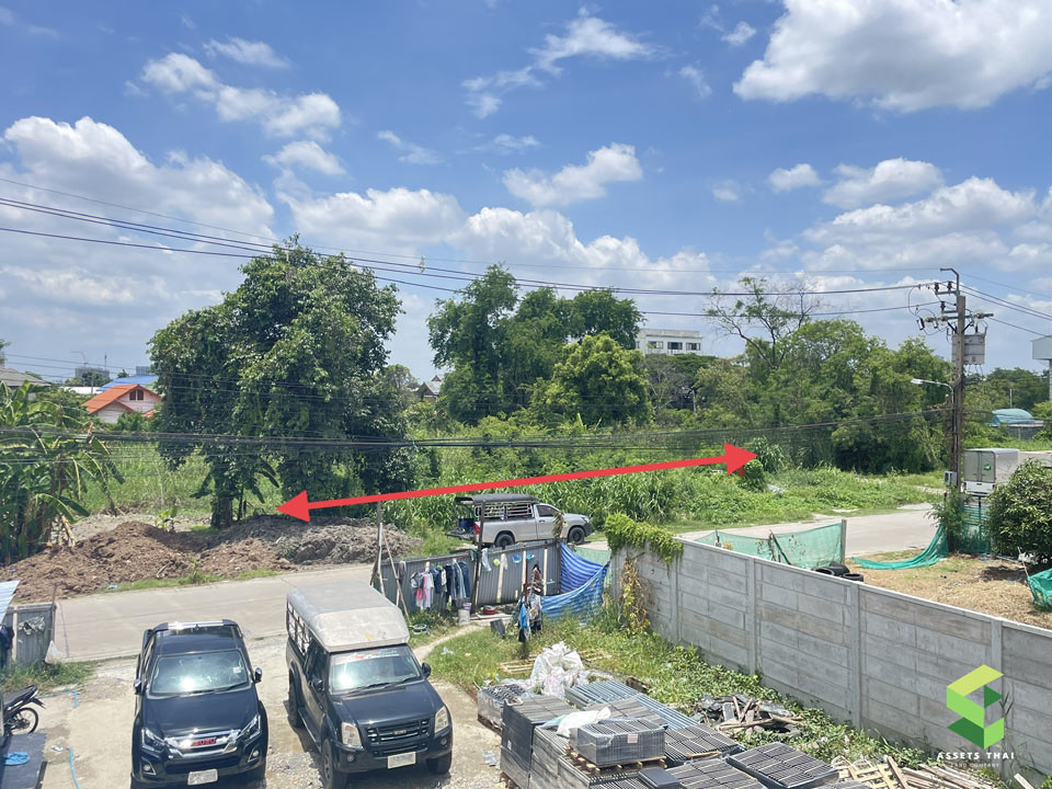 ขายที่ดิน 114 ตรว ถนนติวานนท์-ปากเกร็ด34 เยื้องรร.อัมพรไพศาล ใกล้ทางด่วน