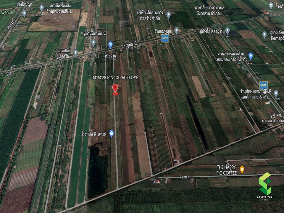 ขายที่ดิน 180 ตร.วา คลอง10 ปทุมธานี ใกล้ถนนทางหลวงแผ่นดินหมายเลข3261
